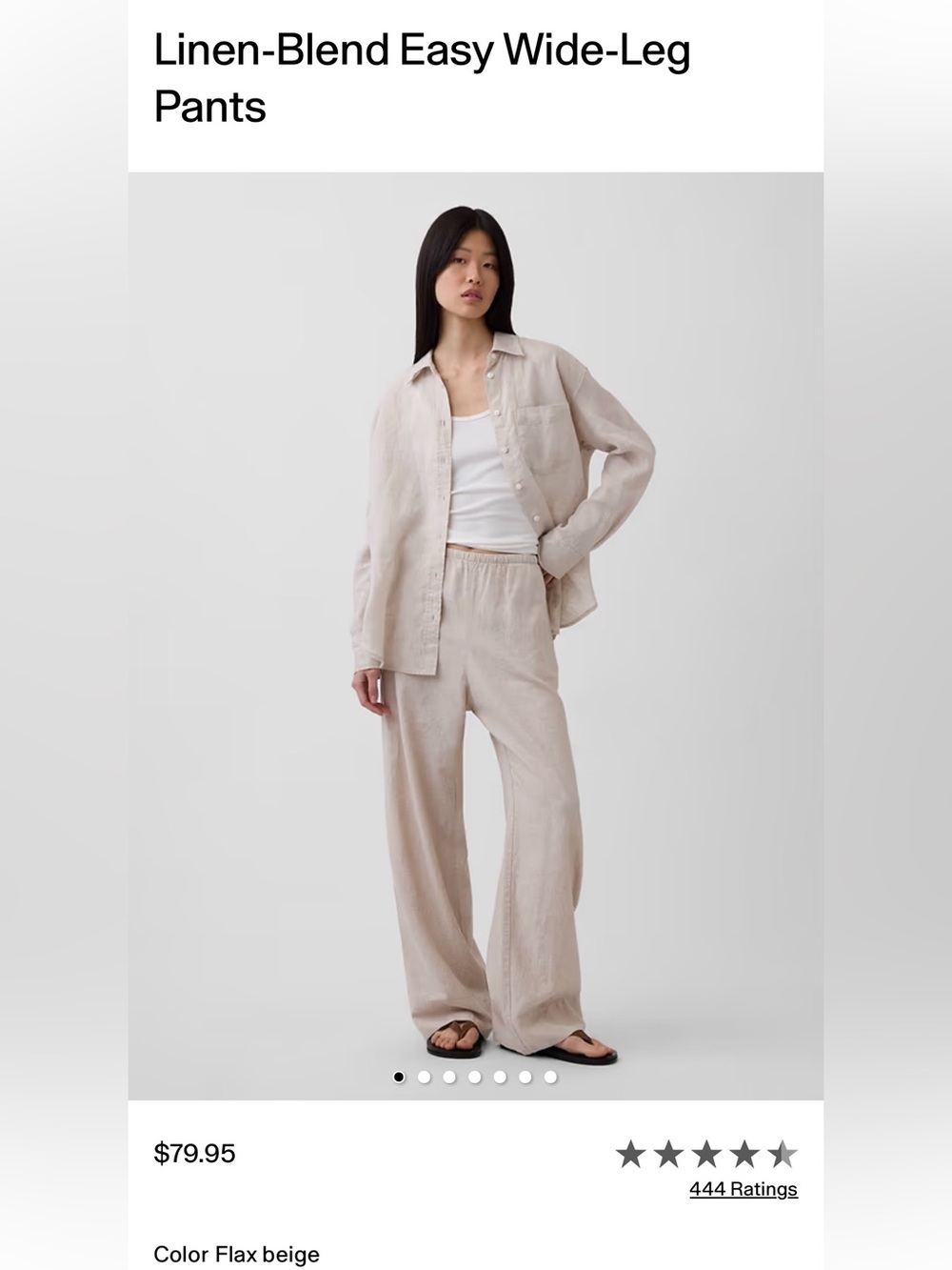 Gap Wide Leg Linen Pants